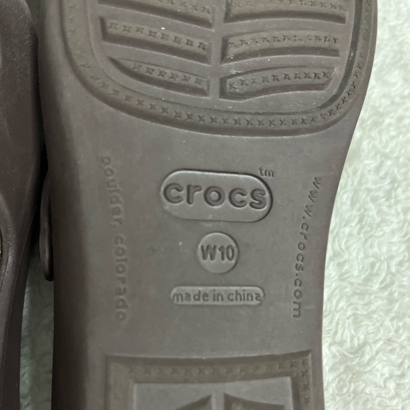 CROCS Patricia Brown Open Toe Sandals Size 10 - Picture 7 of 7